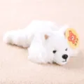 Cute white plush toy lying doll soft stuffed animal lovely gift for kids and home decor - Prone West Highland Terrier