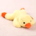 Cute plush yellow duck toy, soft stuffed animal doll in lying flat pose for gifts. - Prone Little Yellow Duck