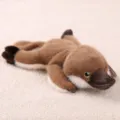 Cute brown platypus plush toy, soft stuffed animal doll pendant, mini cute plushie gift. - Lying Platypus