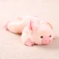 Cute pink plush pig toy variant, soft stuffed animal doll for children gift option. - Prone Position Pig