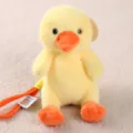 Cute yellow plush duck toy pendant fluffy doll bag accessory soft stuffed animal gift for kids - Hand Strap Sitting Little Yellow Duck