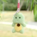 Simpatico portachiavi in peluche tartaruga verde con cordino rosa, accessorio per borsa. - [Cinturino da polso] Dinosauro di riso glutinoso profumato - Circa 12 cm/65 g