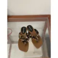 Stylish Women Leopard Print Flat Thong Sandals Summer Casual Beach Mules Slip-On Shoes - 35 / Leopard Print