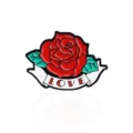 Rode Roos Geemailleerde Broche Legering Schattige Mode Badge Speld Sieraden Cadeau - Rode Roos Stijl (CC1688)
