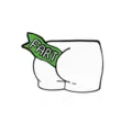 Funny cartoon butt enamel pin with green fart ribbon badge cute novelty brooch gift - FART Funny Butt (CC387)
