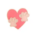 Schattige roze hart kattenklauw geëmailleerde broche speld voor dierenliefhebbers jas sieraden. - Roze Hart Roze Poot (CC295)