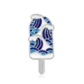 Cloisonne style wave popsicle enamel brooch, creative art lapel pin for women and men. - Wave Popsicle Shape (CC172)
