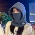 Thermal fleece balaclava windproof cycling hood face mask for winter outdoor sports. - Dark Gray