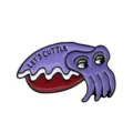 Cute cartoon cuttlefish enamel pin metal badge funny animal brooch jewelry for backpack clothes - Purple (CC325)