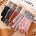 Winter warm touchscreen knit gloves, plush thick windproof gloves for men and women - Imitation Cashmere Split-Finger / Multicolor