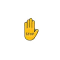 Yellow Stop Hand Gesture Enamel Pin Brooch Alloy Cute Metal Badge for Denim Bag Clothes - STOP Gesture Style