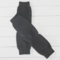 Calentadores de rodilla térmicos de punto negro mangas de pierna gruesas para ciclismo de invierno - Negro