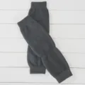 Calentadores de piernas de punto gris oscuro, rodilleras termicas gruesas para invierno. - Gris