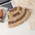 Brown knit plush fisherman hat for women, autumn winter warm furry bucket hat cute thick. - Pagoda Hat / Coffee