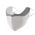 Atmungsaktive Anti-UV Eisseide Sonnenschutz Maske Weiss Grau Gesichtsbedeckung - Kurzer Reflektierender Streifen Stil / Hellgrau