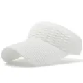 White knitted empty top sun visor hat breathable summer outdoor sports beach cap - Nest Empty Top Hat / White