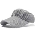 Grey knitted empty top hat summer outdoor sports running sun visor for women sun protection - Nest Empty Top Hat / Gray