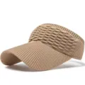 Women Knit Empty Top Sun Visor Hat Khaki Summer Outdoor UV Protection Sports Cap - Nest Empty Top Hat / Khaki