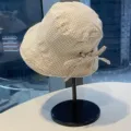 Chapeau bob à carreaux japonais beige avec nœud, idéal pour la protection solaire d'été. - Chapeau Bob à Cordon à Carreaux / Kaki