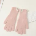 Niedliche rosa gestrickte Winterhandschuhe fuer Damen, lange warme dicke weiche Wollhandschuhe. - Rosa