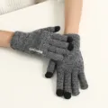 Knitted touch screen gloves for men and women, warm winter thermal text gloves black white. - Dot Printing Touch Screen / Multicolor