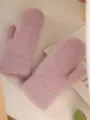 Roze pluche winterwanten voor dames en heren, dikke warme knusse handschoenen voor koude. - Eén maat / Paars