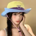 Colorful bucket hat for women sun protection quick dry wide brim fashion cute summer beach cap - Yellow Smile Bucket Hat