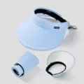 Summer sun visor hat for women, foldable empty top outdoor UV protection beach cap. - Budget Version / Blue