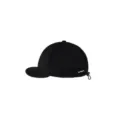 Black short brim baseball cap with adjustable strap, soft sun protection hat for summer daily wear. - Back Line Soft Brim Baseball Cap / Black