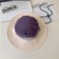 Korean style colorblock bucket hat with wide brim, breathable quick dry sun protection hat. - Purple Smile Bucket Hat