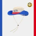 Cappello da pesca ad asciugatura rapida anti-UV con tesa a contrasto e sottogola regolabile. - Cappello da pescatore dopamina beige