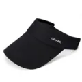 Black sun visor hat with UALABEL text, fast drying sun protection cap for outdoor sports. - UV Empty Top Hat / Black