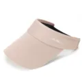 Beige empty top sun visor hat for outdoor sports, quick drying breathable athletic cap - UV Empty Top Hat / Pink