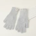 Graue gestrickte warme Handschuhe, weiche Winter-Thermohantel für Damen für den Alltag. - Hellgrau