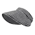 Black and white striped sun visor hat, foldable, breathable, UV protection summer empty top cap - Striped Velcro Hat / Black and White