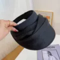 Women's summer organza sun visor hat empty top lightweight beach travel fashion headwear - Organza Headband Hat / Black