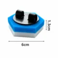 Disposable toilet brush replacement head hexagonal double layer sponge cleaning tool refill pad - Blue and White Hexagonal Flower (Without Handle) / Blue & White