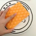 Thickened diamond kitchen sponge dish cloth scouring pad for efficient pot and bowl cleaning. - Diamond Dot Style / 15x10.5x1cm / Orange