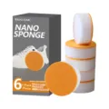 Household nano sponge magic eraser cleaning block for kitchen dish and tea stain removal. - 6 Pieces Boxed / Orange