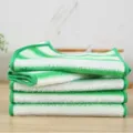 Gruener Streifen Bambusfaser Reinigungstuch, weiches Geschirrtuch fuer Kueche taeglich. - 1 Stück/Packung (23x18cm) / Grün-Weiß gestreift