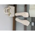 French style transparent high heel mules for women, trendy square toe summer slip-on shoes. - Apricot