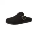 Schwarze gefütterte Pantoletten mit geschlossener Kappe Winterschuhe bequemer Stil. - 35 / Schwarz