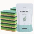 Wood pulp kitchen cleaning dish sponge thick cleaning cloth scouring pad sponge blocks - 11*7*2.5cm Individual Packaging / Green Individually Packaged