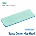 Replacement flat mop head sponge pad in green color size 26x12x1cm for home floor cleaning - 26x12x1cm / Green
