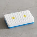 Cleaning sponge brush variant in white and blue with textured surface for bathroom tile and tub. - Cotton Head with Detergent / 1 Piece/Pack / Gray