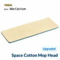 Yellow space cotton mop replacement head 38x12cm, absorbent flat floor cleaning pad for home. - 38x12x1cm / Yellow