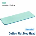 Replacement flat mop head space cotton green size 40x12x1cm reusable refill pad - 40x12x1cm / Green