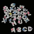 Breloques lettres strass DIY avec pendentifs étoiles colorées pour bracelets, colliers et porte-clés. - Lettre Étoile A
