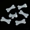 Rhinestone bone dog charms DIY jewelry accessories sparkle crystal metal crafting beads 10mm - Bone and Dog Shape