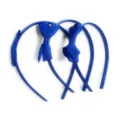 3pcs blue hair hoops kids grosgrain ribbon swallowtail bow headbands cute daily hair accessories - Three-Piece Set / Sapphire Blue